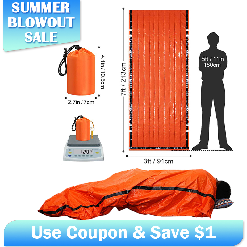 Emergency Mylar Tent - Emergency Mylar Sleeping Bag Thermal Waterproof