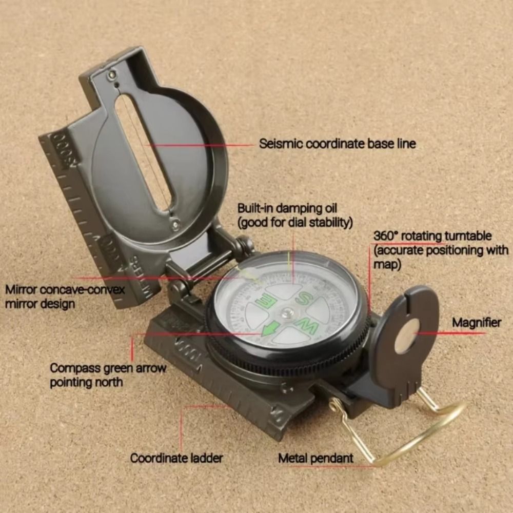 Waterproof Professional Compas - đánh giá và giá Compass Lensatic